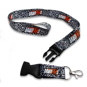 Lanière personnalisée avec logo imprimé, impression par sublimation offset, double face, en polyester, avec mousqueton, pour badge d'identification - Product Image 2