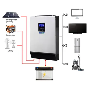 Easun Power Zero Transformer 110v 120V 240v AC Output 3000W 3kw 48V Hybrid Solar Inverter Split Phase