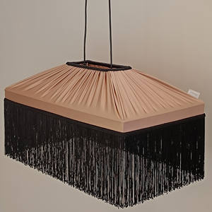 Tiffany Stof Zijdeachtig Gewassen Rechthoekige Handgemaakte Lampenkap, Hanglamp. - Product Image 2