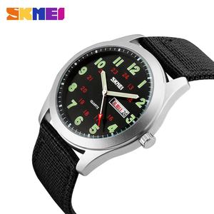 Reloj SKMEI 9112 de Lujo para Hombre, Reloj de Cuarzo Negro con Fecha, Resistente al Agua 3ATM, Reloj de Pulsera de Negocios de Moda con Correa de Nailon, Relojes para Hombre - Product Image 1