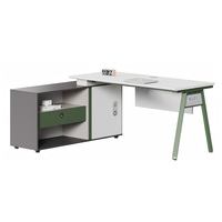 Poste de travail en îlot de bureau, bureau informatique moderne en bois, cloison de séparation pour employés, ensemble de mobilier de luxe en forme de L pour personnel