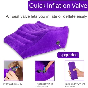 Meubles d'oreiller de sexe velouté de chambre à coucher Position de coussin gonflable, jouets sexuels d'oreiller de sexe incurvé pour des couples pénétration plus profonde - Product Image 5