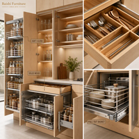 Meubles de cuisine extérieurs modernes en acier inoxydable, ensemble complet intelligent avec robinet, charnières et évier modulaire écologique pour appartement