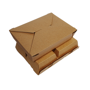 Venta al por mayor de papel <span class=keywords><strong>Kraft</strong></span> resistente al aceite personalizado ecológico y biodegradable desechable comida rápida caja de embalaje para el almuerzo - Product Image 5