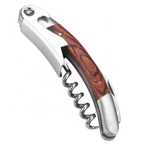 Ouvre-bouteille à vin rouge en acier inoxydable <span class=keywords><strong>personnalisé</strong></span> avec manche en <span class=keywords><strong>bois</strong></span>, <span class=keywords><strong>tire</strong></span>-<span class=keywords><strong>bouchon</strong></span> manuel - Product Image 1