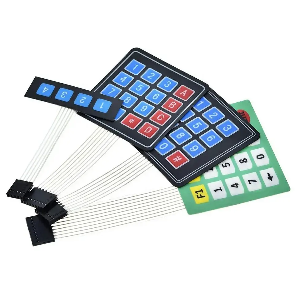 マトリックスアレイ触覚スイッチキーパッドキーボタンメンブレンスイッチキーパッド、LEDコントロールパネルパッド付き