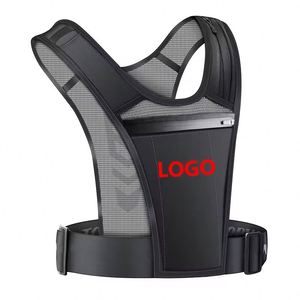 Sac à dos de course réfléchissant personnalisé à prix d'usine, gilet d'hydratation pour la course avec porte-téléphone et porte-bouteille - Product Image 4