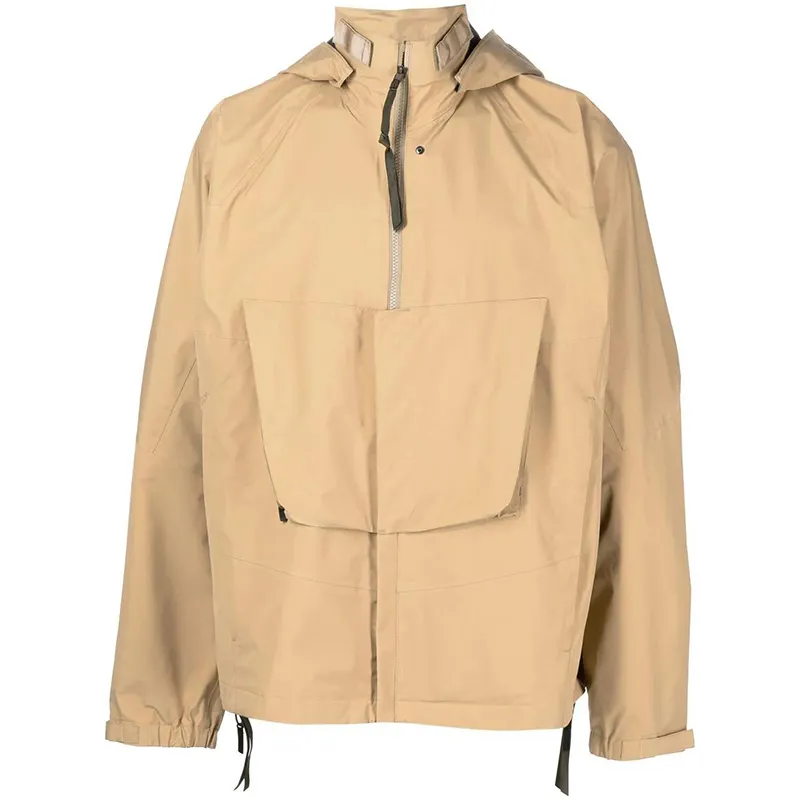 Veste imperméable et coupe-vent pour homme, Logo personnalisé, poche oversize, fermeture éclair 1/2