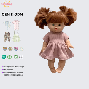 Col rond Lavande Côtelé Vêtements De Poupée Goutte Épaule Été <span class=keywords><strong>Minikane</strong></span> Poupée Robe - Product Image 1