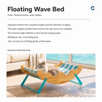 Lit pour chat en bois ondulé d'été, canapé pour animaux de compagnie en maille textilène respirante et rafraîchissante, chaise longue pour chat résistante à l'humidité pour toutes les saisons