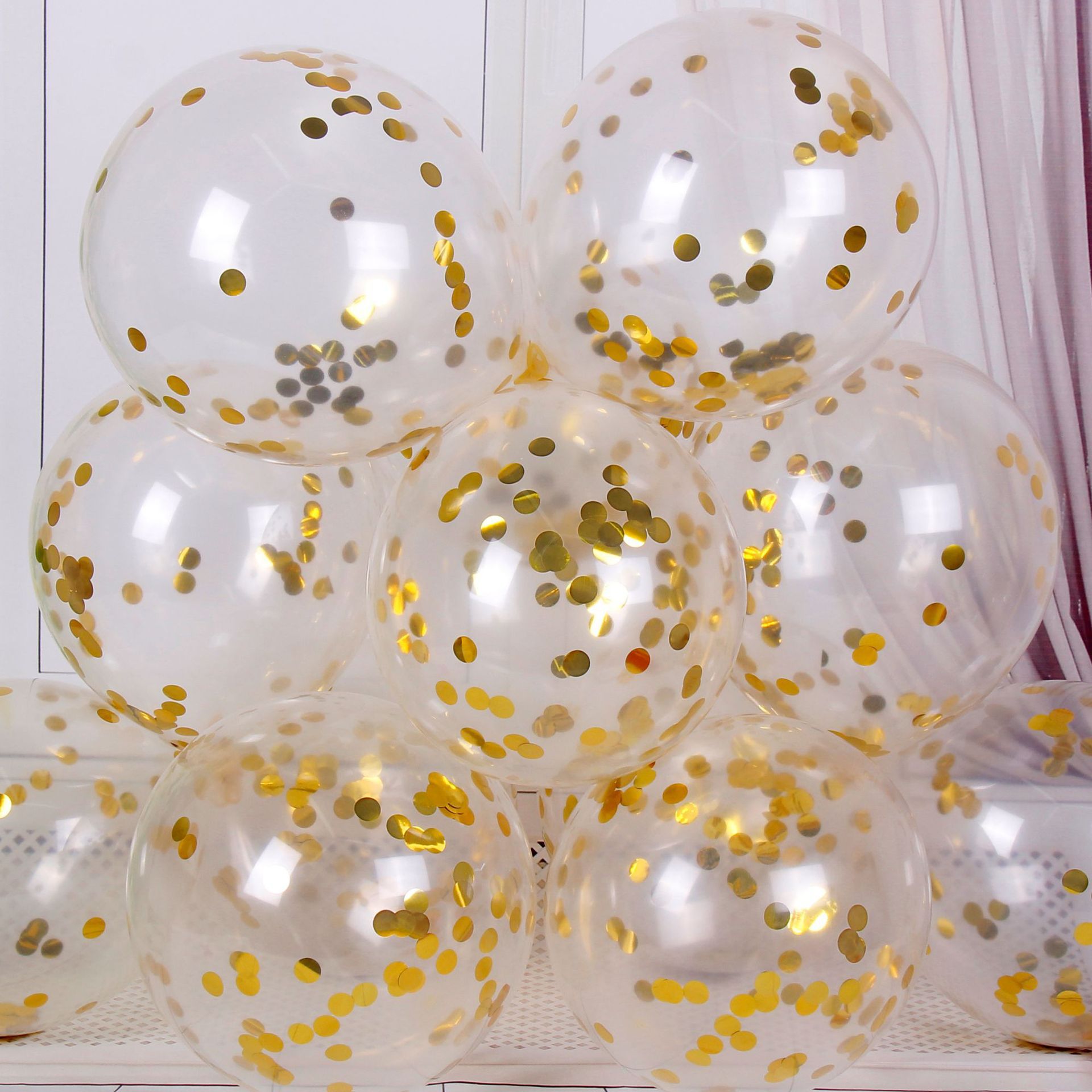 Globo de lentejuelas de oro de 12 pulgadas