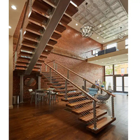 Escalier flottant de luxe haut de gamme Whale Building, durable, préfabriqué, à poutre unique, en bois massif, moderne, gain de place, en spirale