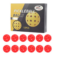 Lot de 12 balles de pickleball de qualité supérieure approuvées par l'USAP, 40 et 26 trous, balles de pickleball extérieures/intérieures avec boîte de couleur, parfaitement équilibrées