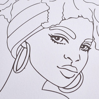 20 X25cm Mini Diy Gemälde nach Zahlen Kit Porträt African Woman Pattern Gerahmte handgemachte Farbe nach Zahlen für Anfänger