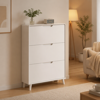 Meuble à chaussures rotatif en bois, style crème français moderne, simple ou double couche, pour entrée de maison