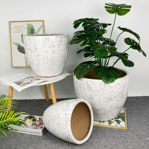 Pots de fleurs modernes en céramique émaillée blanche faits à la main Pots de jardin décoratifs en porcelaine bonsaï Carton emballé pour un usage domestique - Product Image 6