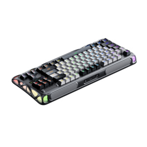 Hollow Exoskeleton Thiết Kế OEM Bàn Phím Cơ Khí 84-Key Trò Chơi Bàn Phím 2.4Ghz + <span class=keywords><strong>Bluetooth</strong></span> + Có Dây Kết Nối Với Màn Hình LED - Product Image 5