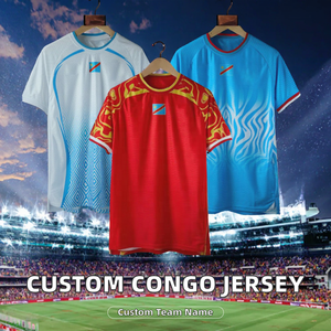 Maglia da Calcio Personalizzata 2526 per la Squadra Congo Les Leopards, Manica Corta, Traspirante, Antibatterica, 100% Poliestere - Product Image 1