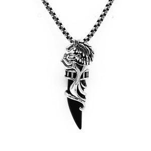 Yunnique – collier avec pendentif en forme de dent de loup, en acier inoxydable, bijoux pour hommes, cadeau, design géométrique, GZP0661 - Product Image 1