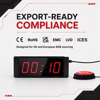 GANXIN Timer Digital Serbaguna Tombol Permainan LED Stopwatch Elektronik untuk Gym, Industri, Pabrik, Bengkel, Penggunaan Multiguna