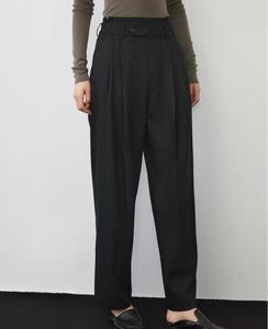 <span class=keywords><strong>Pantaloni</strong></span> da ufficio <span class=keywords><strong>eleganti</strong></span> personalizzati <span class=keywords><strong>pantaloni</strong></span> da donna <span class=keywords><strong>neri</strong></span> dritti a vita alta <span class=keywords><strong>pantaloni</strong></span> larghi Casual autunno cerniera grigio mosca per donna - Product Image 6