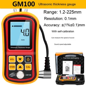 Jauge d'épaisseur numérique Portable GM100 testeur de plaque d'<span class=keywords><strong>acier</strong></span> métallique à ultrasons plastique ABS mesures en déplacement - Product Image 6
