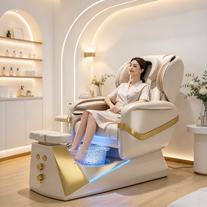 Luxury Electric Pedicure Spa Chair with <strong>Crystal</strong> Foot Basin LED Ambient Light Full Body Massage Reclining Salon Foot Care Chair - Product Image 1