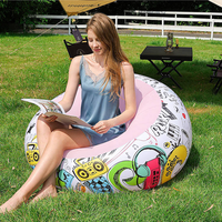Fauteuil gonflable Mingchan Graffiti avec support ergonomique du dos, canapé gonflable portable pour intérieur, extérieur, patio, plage