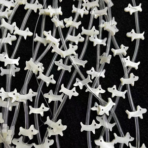 SP4098 madreperla conchiglia di conchiglia di perle perline di cane, perline di animali con conchiglia bianca - Product Image 3