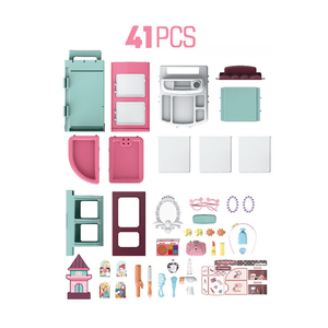 Table de maquillage multifonction 2 en 1 pour filles, jouet de simulation de maquillage, table de jeu de rôle pour enfants, <span class=keywords><strong>valise</strong></span> de maquillage - Product Image 2
