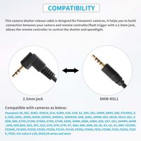 Câble de télécommande 2,5 mm-RSL1, cordon de connexion pour obturateur, prise de connexion pour appareil photo 2,5 mm - P1/L1 pour appareils photo reflex numériques Panasonic et Leica