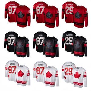 Maillots de hockey sur glace Rouge, Noir et Blanc pour l'équipe 2025-2026 |   McDavid # 97 Makar # 8 MacKinnon # 29 |   Vêtements de supporters pour hommes - Product Image 1