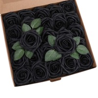 Boîte de roses artificielles écologiques, roses artificielles en mousse préservées pour les décorations de mariage, d'anniversaire, de Noël et de la Saint-Valentin