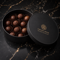 Boîte cadeau en chocolat de luxe sur mesure à bords ronds, emballage de confiserie artisanale haut de gamme, boîte en carton