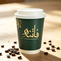 Vasos de Papel Desechables de Doble Pared con Impresión de Lámina Dorada Personalizada para Café, Té, Bebidas Frías y Calientes, Vasos de Papel de Grado Alimenticio para Llevar de Cafetería