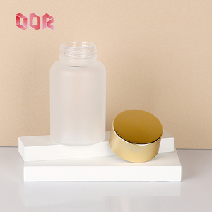 Envase de Vidrio Transparente Esmerilado de Boca Ancha de 120 ml para Cápsulas, Botellas para Pastillas y Medicamentos con Tapa Dorada, Botella de Vidrio para Suplementos - Product Image 6