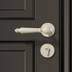Conjunto de Fechadura de Porta Europeia em Alumínio Sólido Estilo Francês com Cilindro e Maçaneta com Chave para Porta de Entrada Interna de Apartamento - Product Image 2