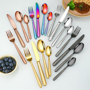 Ensemble de <span class=keywords><strong>couverts</strong></span> de luxe 4 pièces en acier inoxydable 430, couteau, cuillère et fourchette, vente chaude - Product Image 1