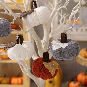 Decorazione di Halloween Ciondoli Zucca Carini di Halloween Ornamenti Zucca Lavorati a Maglia Decorazione Casa per il Raccolto - Product Image 2