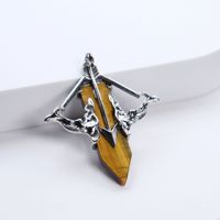 Pendentif en forme de flèche d'Amour en améthyste naturelle, quartz rose, quartz clair et œil de tigre, accessoire flèche d'Amour, best-seller transfrontalier en gros