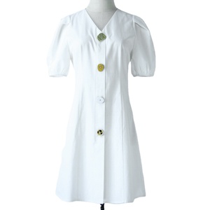 Guangzhou 2020 de moda de señoras Irregular botones tejido sexy dama elegante vestidos casuales - Product Image 4