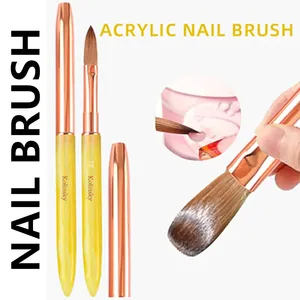 1Pc Yellow Kolinsky Nail Art <b>Brush</b> Acrylic UV Gel Extension Pen Nail Polish Painting Drawing <b>Brush</b> Nail Art <b>Brush</b> - Product Image 4