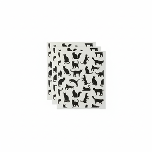 Strofinacci svedesi per la pulizia della cucina, lavabili in lavatrice lavabili in lavastoviglie, 7.75x6.75 ", gatti, 3 pezzi | Importazioni di Design - Product Image 1