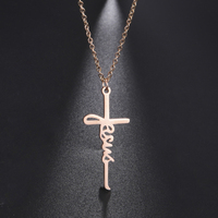Nouveau Collier Jésus Pendentif Croix Scapulaire en Acier Inoxydable, Design Simple, Chrétien Catholique, pour Femme