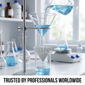 Funil de Vidro Borossilicato Premium 90mm com Parede Grossa para Filtração Cônica – Ferramentas e Suprimentos de Vidraria para Laboratório de Química e Ciências - Product Image 6