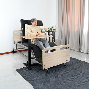 Lit électrique multifonctionnel avec fonction de descente des pieds et de retournement pour les soins à domicile des personnes âgées, utilisation en chambre. - Product Image 1
