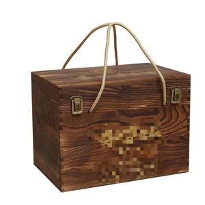 Boîte d'emballage en bois pour spiritueux, en pin, rectangulaire, pour cadeau, pour spiritueux aromatisés Maotai, étui de transport - Product Image 5