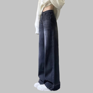 <span class=keywords><strong>Jeans</strong></span> mode d'été pour femmes <span class=keywords><strong>Jeans</strong></span> décontractés taille haute pour femmes <span class=keywords><strong>Jeans</strong></span> jambes larges jambes droites pour petites femmes - Product Image 3