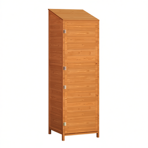 Solid Wood Fir Garden Shed 21.7x20.5x68.7 Inches Brown Color <b>Storage</b> Shed <b>Tool</b> <b>Storage</b> - Product Image 1