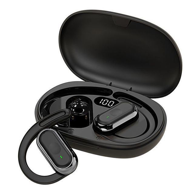 Wireless Ear Clip Earbuds Active Noise Cancellation (ANC) IPX6 Waterproof LED Touch Control 6 Hours Playtime for 5.0